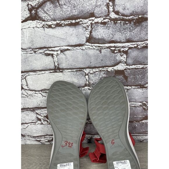 Clarks Cloud Steppers Red Fabric Strappy Wedge Comfort Sandals Women 8M US/39EU - Picture 7 of 16